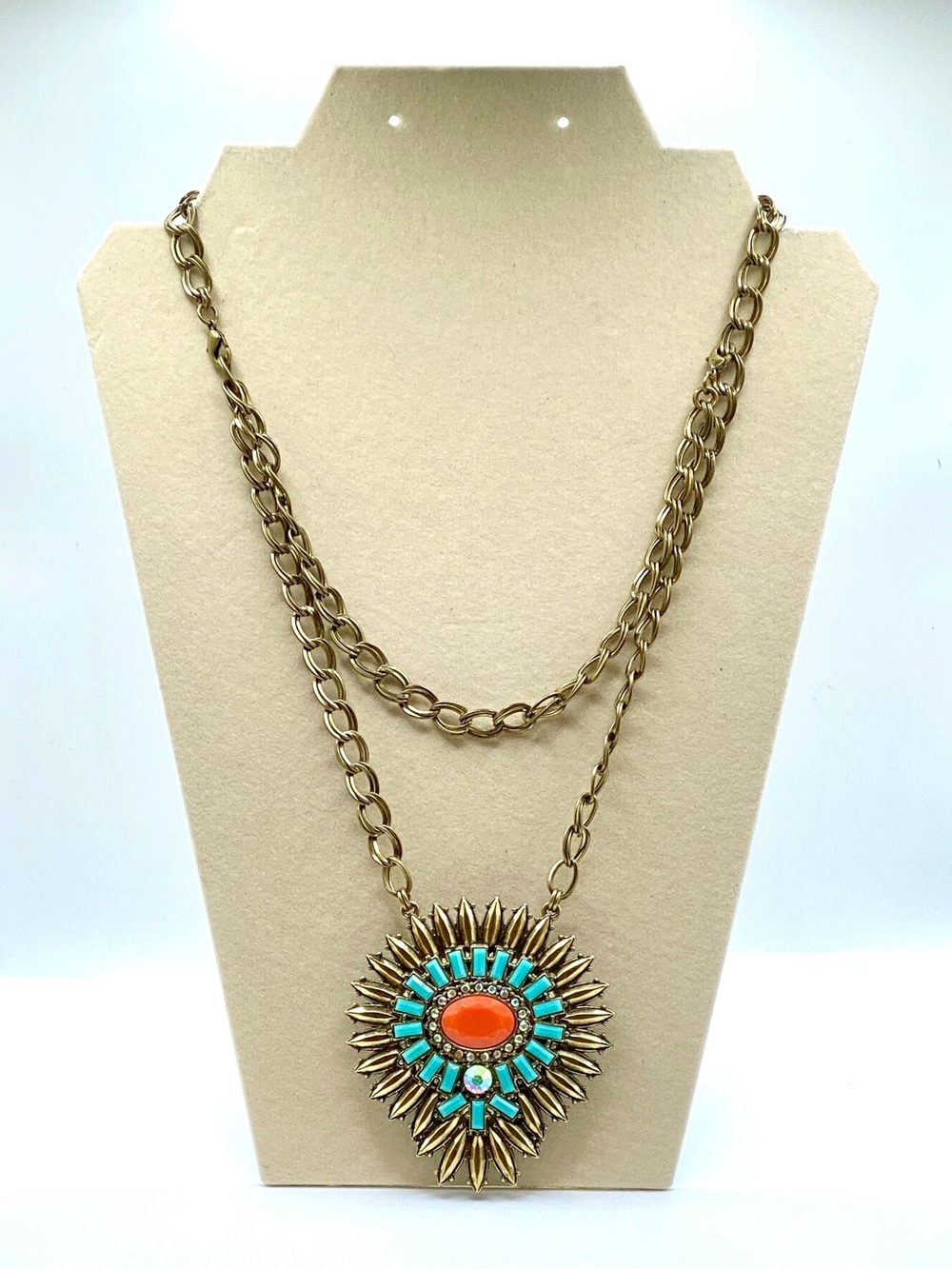Premier Designs Prismatic Reversible Sunburst Statement Necklace 2-in-1